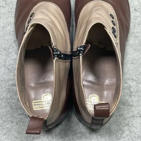 Stacy Adams Madison Mens 11 EE WW Brown Tan Leather Spat Boots Cap Toe Steampunk - Picture 11 of 13